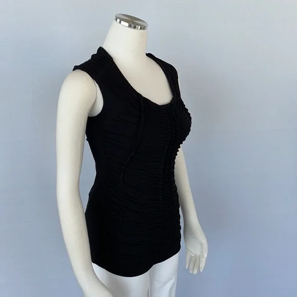 WHBM  Extended Sleeve Ruched Ruffle Top Size Small - Picture 8 of 14